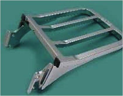 Chrome bolt-on luggage rack for 2004-2013 harley sportster w/ rigid sideplates 