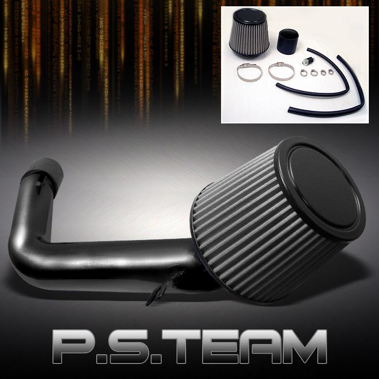 03-07 accord v6 black aluminum cold air intake stainless washable cone filter