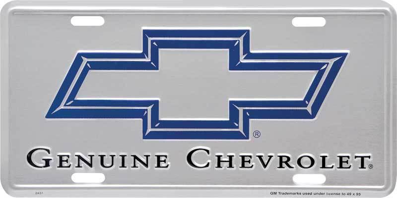 Nostalgic/unique genuine chevrolet silver/blue/black license plate  