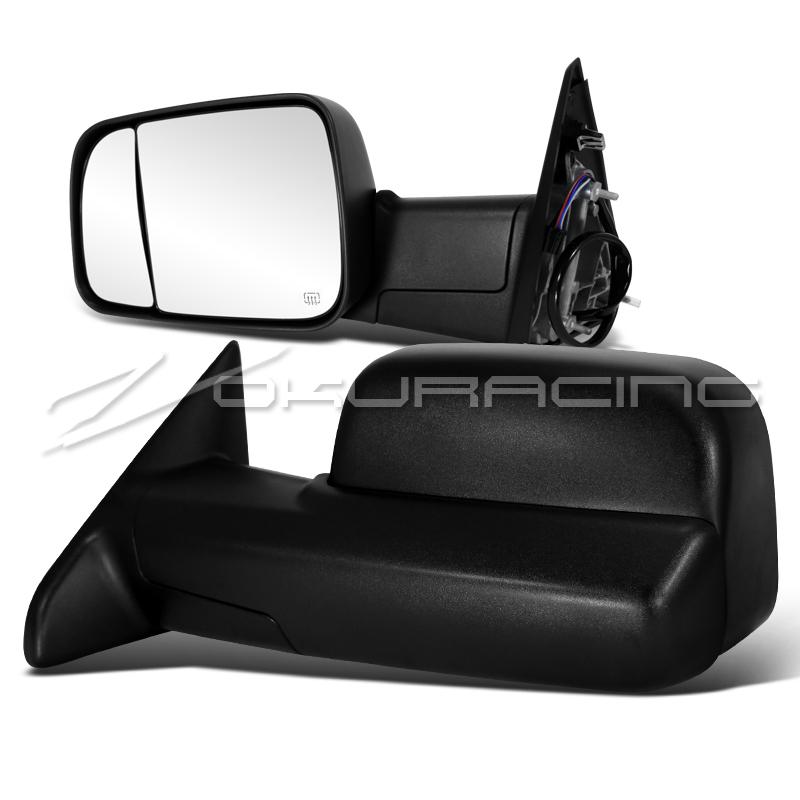 2009-2012 dodge ram 1500 power+heated towing tow side mirrors pair