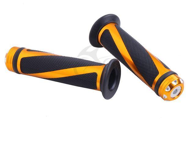 New aluminum rubber gel hand grips for 7/8" 22mm handlebar sports bikes  orange