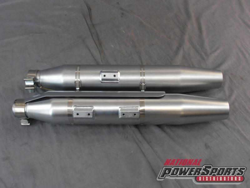 Harley davidson 65822-10a 65862-10a satin chrome mufflers exhaust pipes 9271327