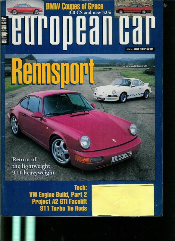 European car magazine formerly  vw & porshe old vintage june 1992