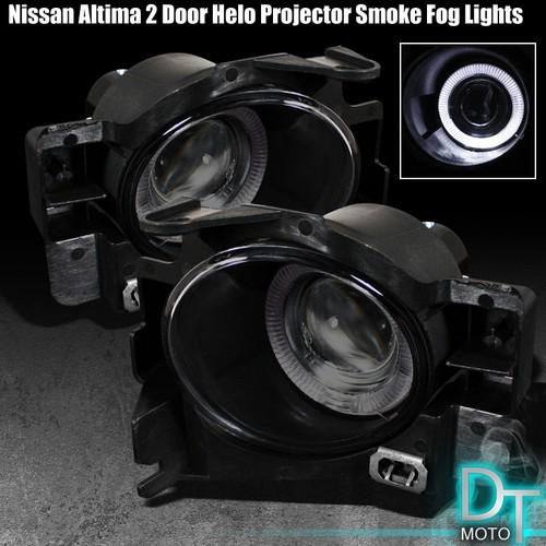 Smoked 08-10 nissan altima 2dr halo projector fog lights lamps+switch left+right