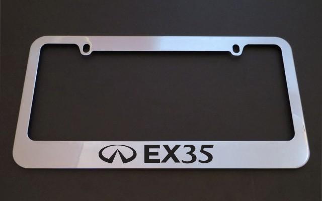 1 brand new infiniti ex35 chrome metal license plate frames + screw caps