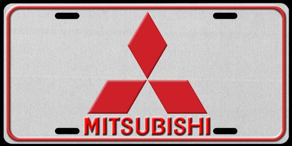 Mitsubishi glossy silver .045" aluminum car license plate