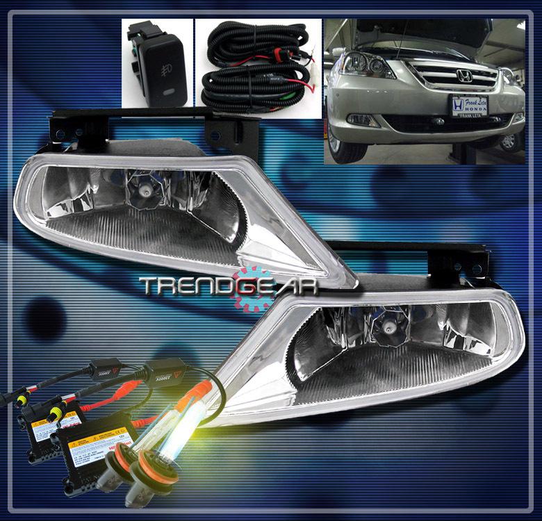 05 06 07 honda odyssey ex lx bumper fog lights lamp+oem switch+harness+xenon hid