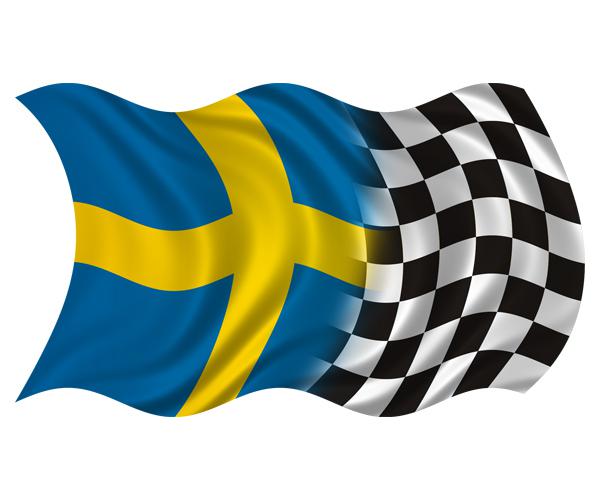 Sweden racing flag decal 5"x3" swedish nordic vinyl race car sticker zu1