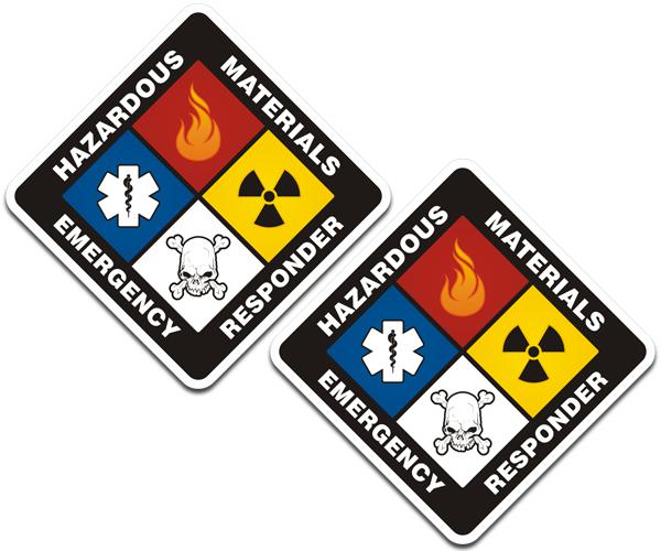 Hazmat decal set 3"x3" firefighter haz mat hazardous vinyl sticker h2 zu1