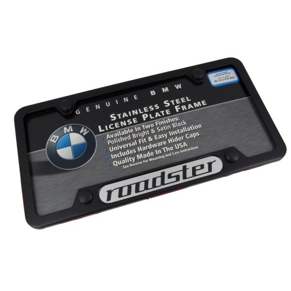 Bmw roadster black stainless steel license frame