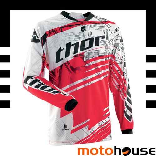 Thor youth phase swipe jersey mx offroad dirt motocross red white black 