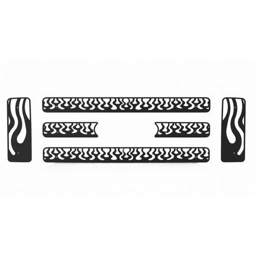 Ford superduty 08-10 black vertical flame front metal grille trim cover insert