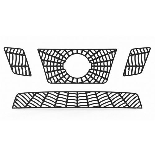 Nissan frontier 12-13 black spider web front metal grille trim cover insert