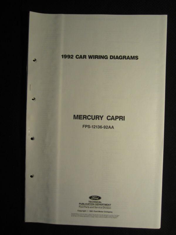 1992 mercury capri electrical wiring diagrams service manual fps-12136-92aa  