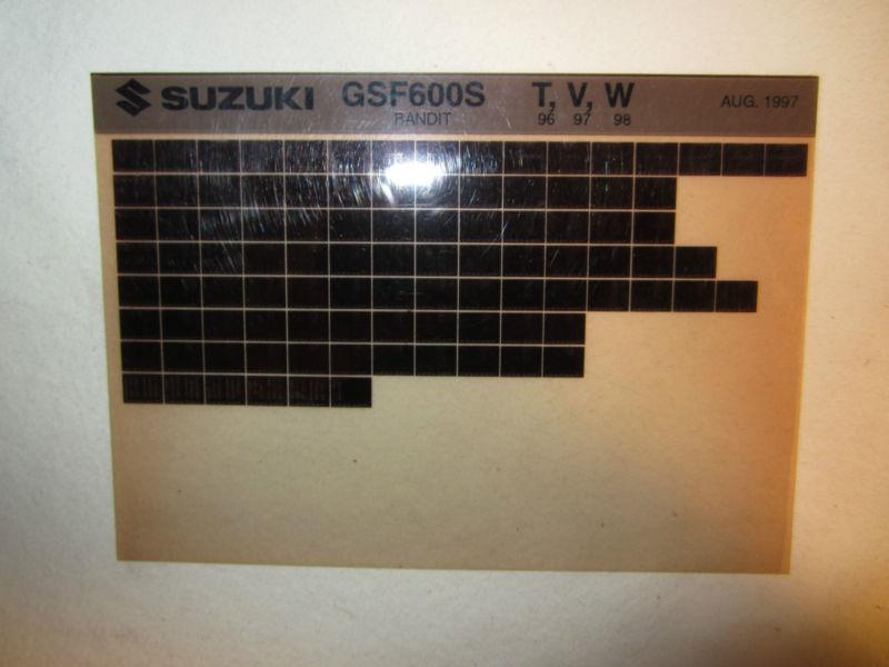 1996-1998 suzuki motorcycle gsf600s t v w microfiche parts catalog gsf 600s  