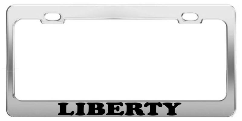 Liberty chrome steel car license plate frame tag holder