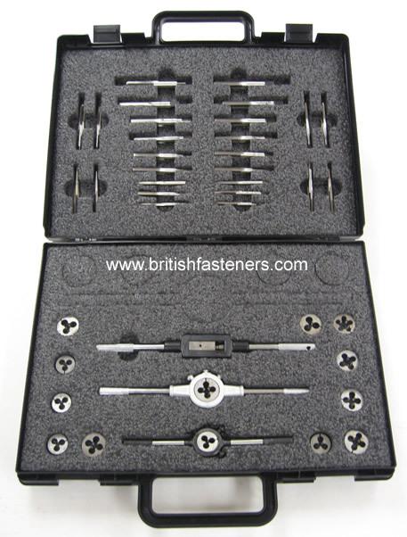 British tap and die set bsw bsf bscycle ba bsp cei whitworth all in one set 