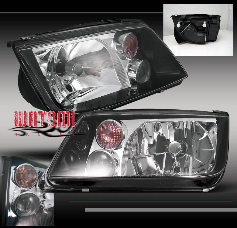 99-04 vw jetta bora crystal head lights+fog black 01 03