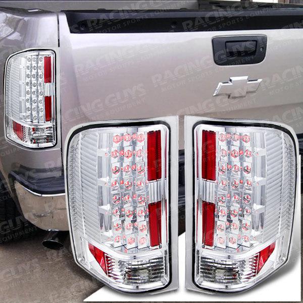 New pair left+right euro chrome led signal tail lights 07-10 chevy silverado