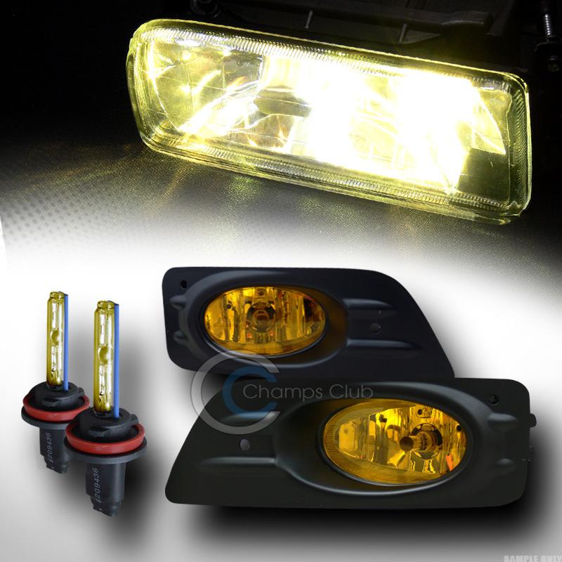 3000k hid xenon w/yellow front bumper fog light+switch 06-07 honda accord 4d/4dr