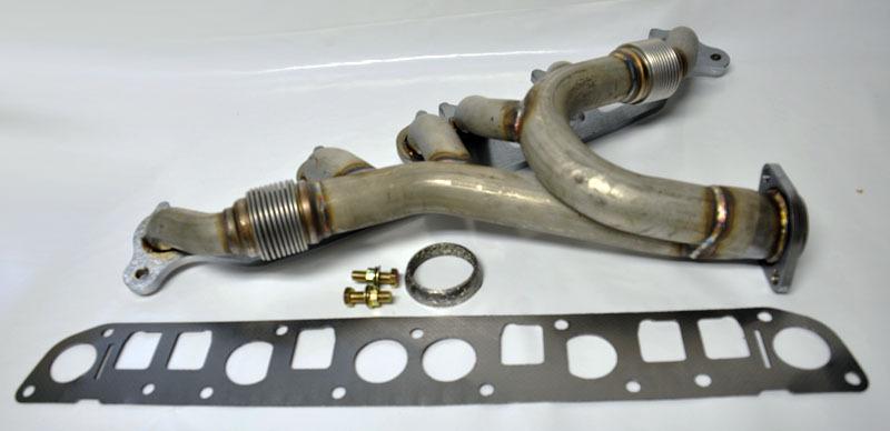 Jeep grand cherokee wrangler 91-99 4.0l l6 manifold header w/ bolts gaskets