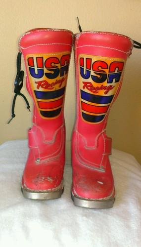 Vtg usa racing youth girls  motocross mx atv boots riding sz 4