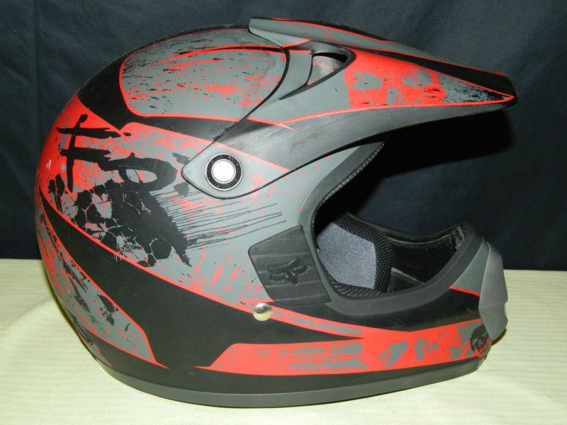 Fox moto cross tracer pro jr helmet red & black km49-50cm   b262