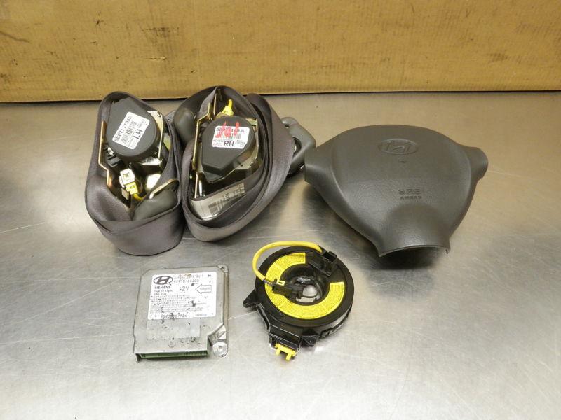 01 02 03 hyundai santa fe drivers air bag set w/ computer 0801804