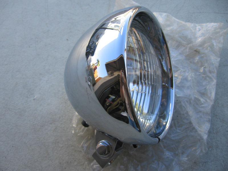 Harley-davidson chrome headlight with mount late sportster chopper bobber