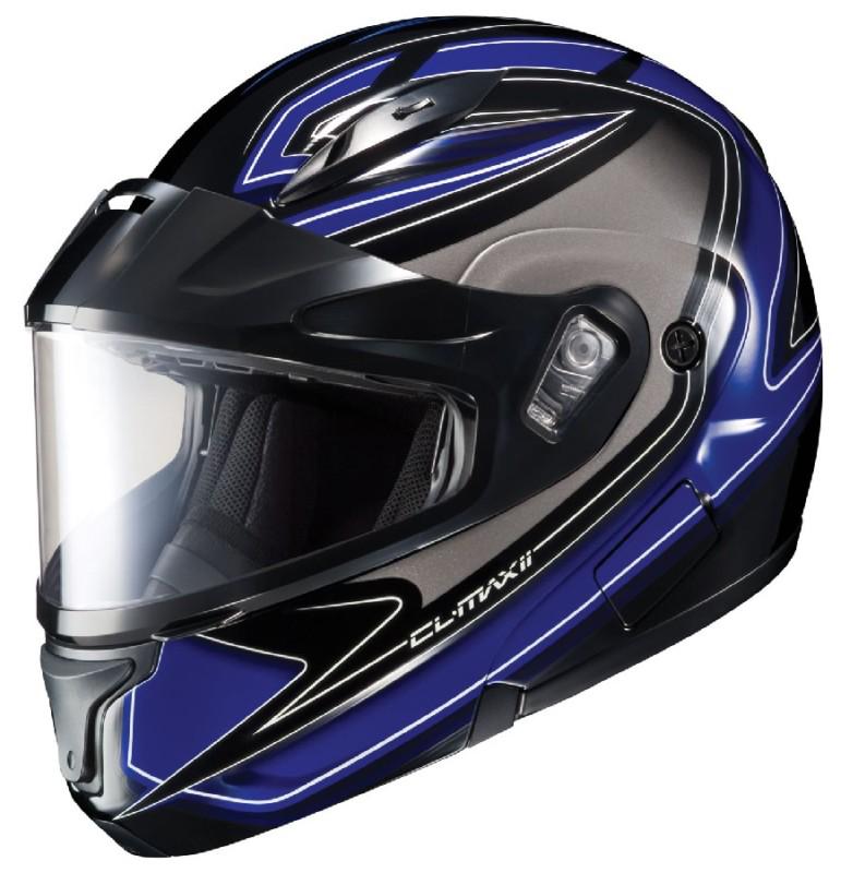 Hjc cl-max ii zader blue 5xl dual lens snowmobile modular helmet xxxxxl