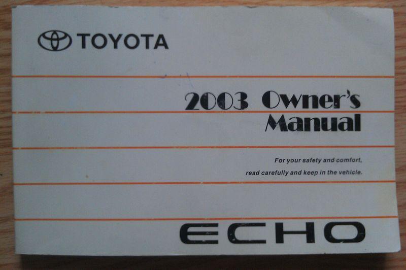 Factory toyota echo owners manual no dog ears