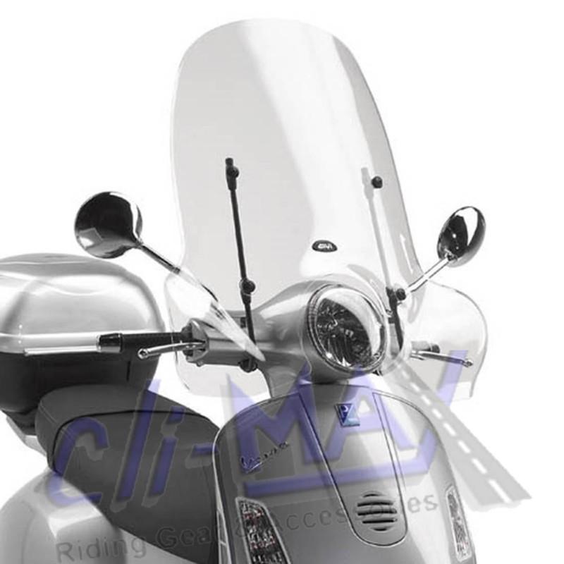 Givi airstar scooter 104a windscreen w/ fit kit piaggio vespa