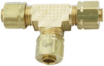 Allstar all48035 brake fitting tee brass natural 3/16" male each