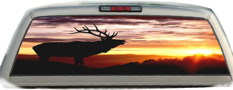 Elk sunset rear window graphic tint decals 