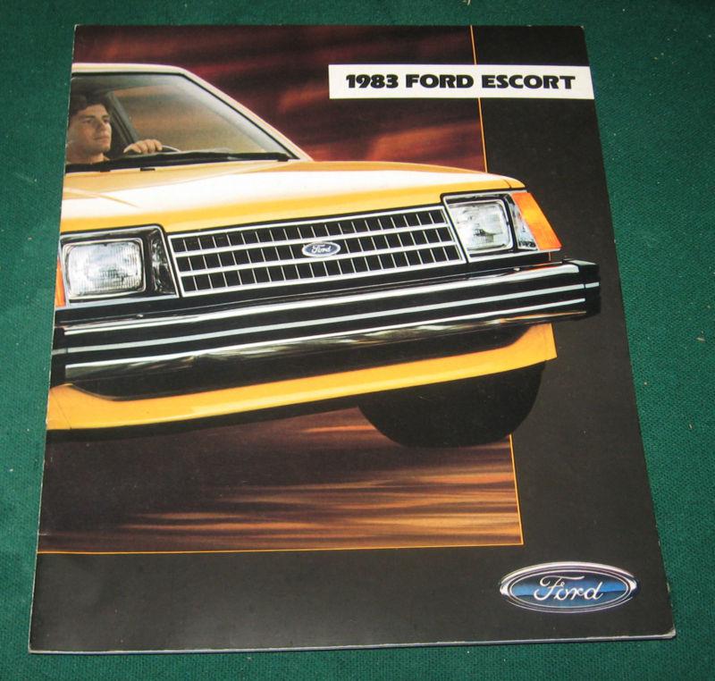 1983 ford escort sales brochure; l; gl; glx; gt; 2dr; 4dr; wagon; 24 pgs