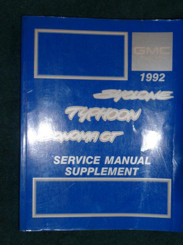 1992 gmc syclone / typhoon / gt shop manual supplement / original book