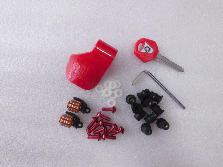 Windshield screw+cruise control+key+dust cap red for yzf r1 r6 fjr fz1 fz6 fzr