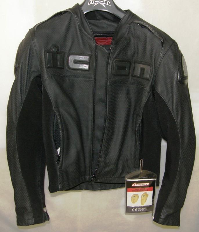 **new** icon accelerant perforated black leather jacket sm small 2810-1465