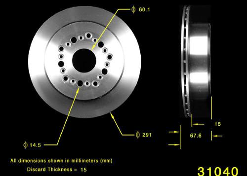 Bendix prt1644 rear brake rotor/disc-disc brake rotor