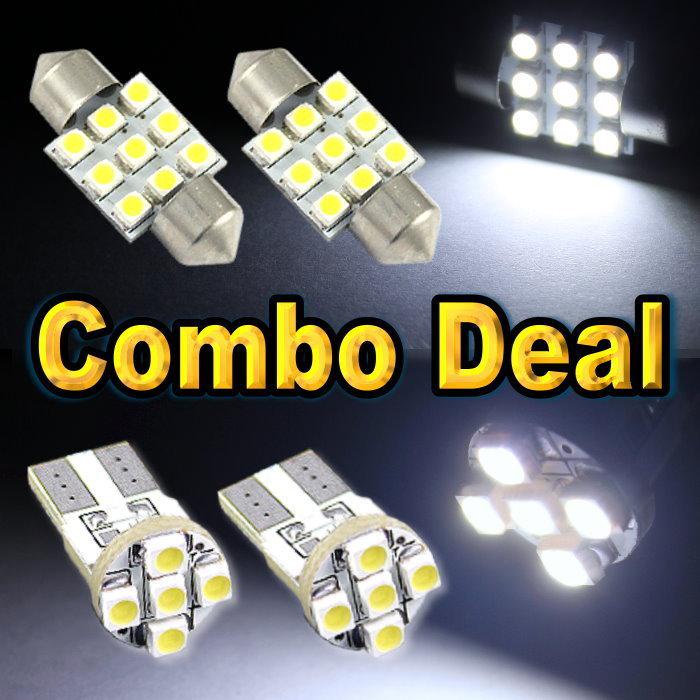 White dome 1.25" + license plate t10 led lights package deal #9