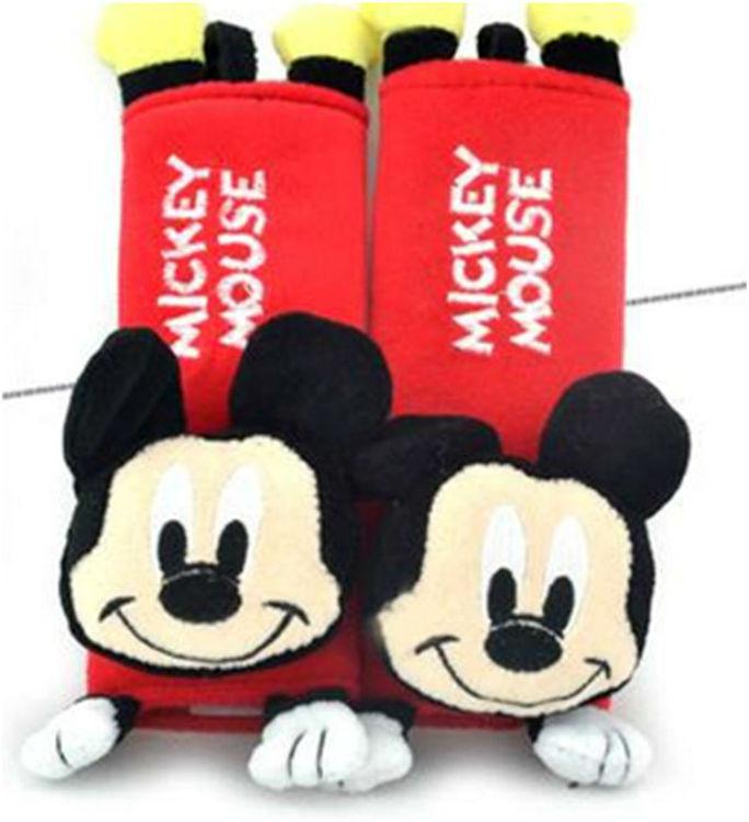 Cartoon mickey mouse car use baby trolley use seat belt cover decoration set 