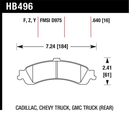 Hawk performance hb496y.640 disc brake pad 03-06 avalanche 1500