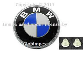 Bmw e28 e30 z3 emblem bmw roundel for trunk lid + grommets genuine