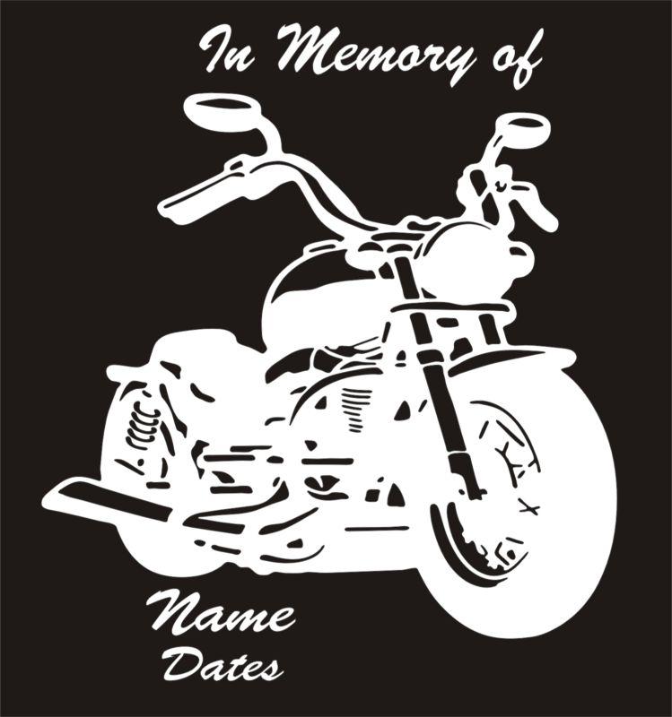 In memory of vinyl decal motorcycle indian harley fatboy window sticker qty 4