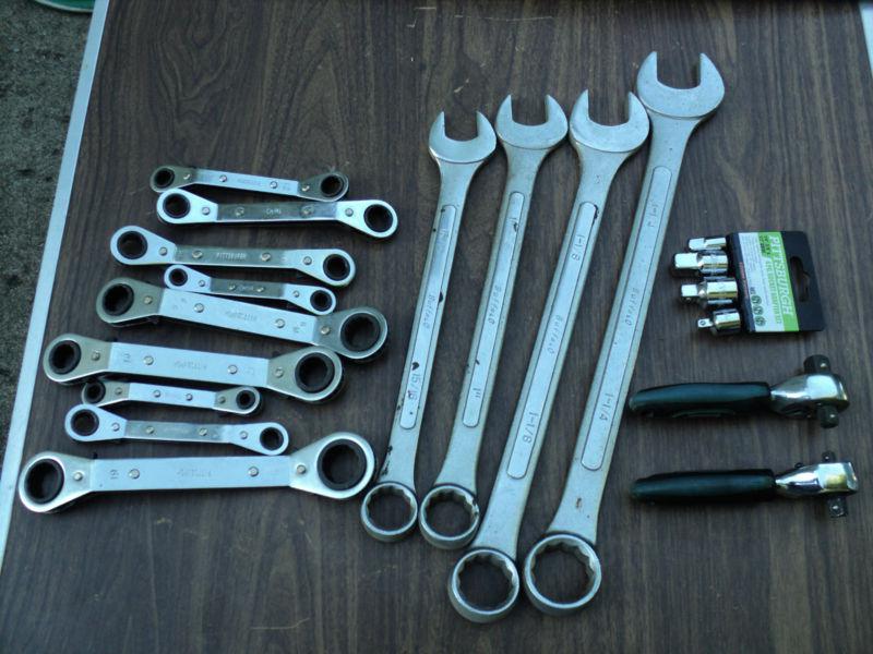 Buffalo large wrenches, pittsburg ratcheting sets, stubby ratchets,adapters