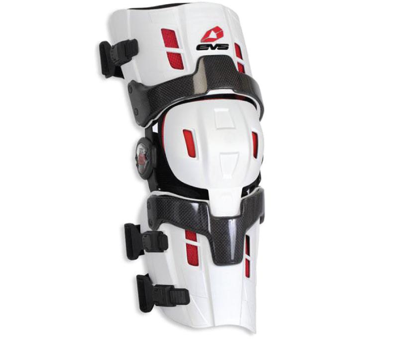 Evs rs-8 pro carbon fiber - white off road mx sx atv motocross knee brace 