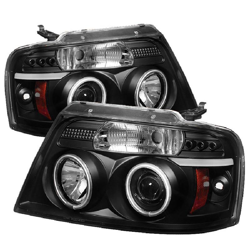 Ford f150 2004-2008 version 2 ccfl led projector headlights - black- cool new!