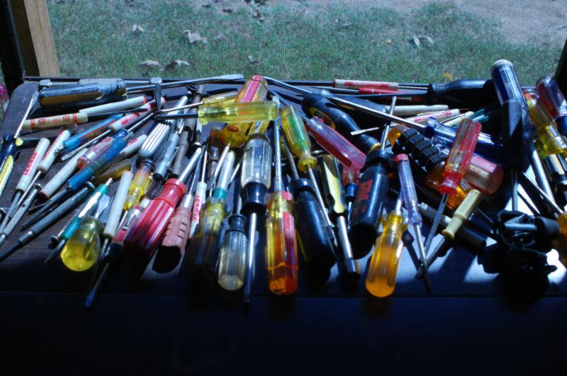 A big lot of assorted screwdrivers and nutdrivers etc.