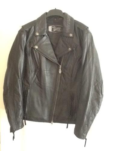 Women's wicked leather victory motorcycle jacket large euc