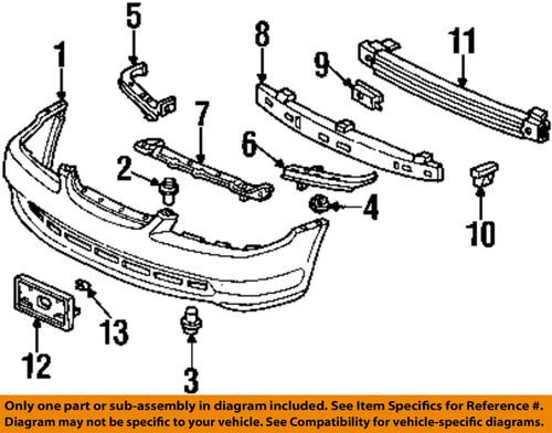 Honda oem 71145s82a00 front bumper-license frame